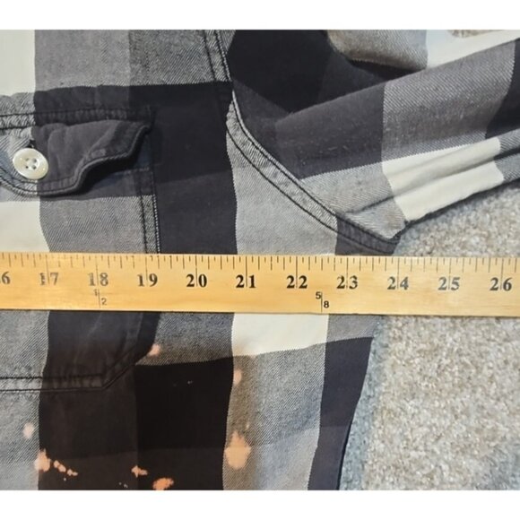 OOAK Upcycle Distressed Flannel Shacket Jason Friday the 13th Horror Boyfriend L - Picture 8 of 12